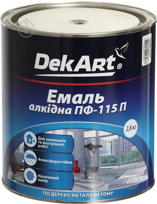 Эмаль DekArt алкидная ПФ-115П ярко-зеленый глянец 2,8 кг - фото 1