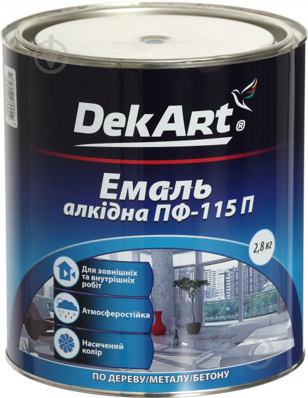 Эмаль DekArt алкидная ПФ-115П ярко-голубой глянец 2,8 кг - фото 1