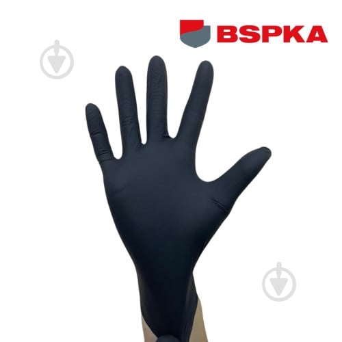 Перчатки медицинские BSPKA черные р.M 20 шт./уп. - фото 2