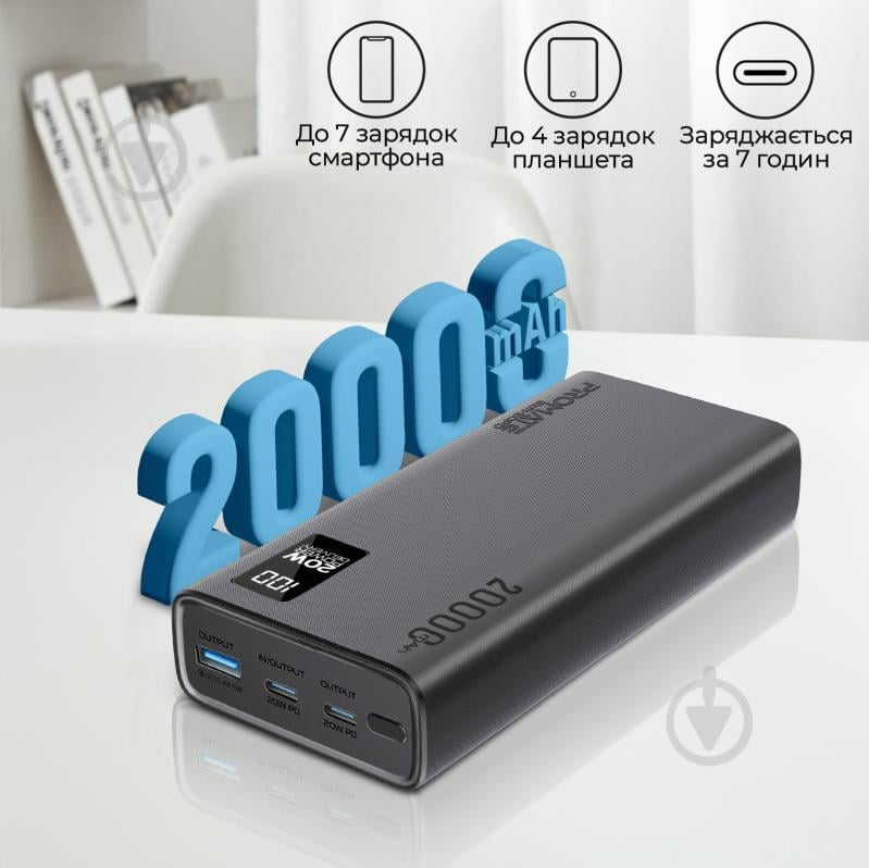 Повербанк Promate Bolt-20PD 20000 mAh black (bolt-20pd.black) - фото 2