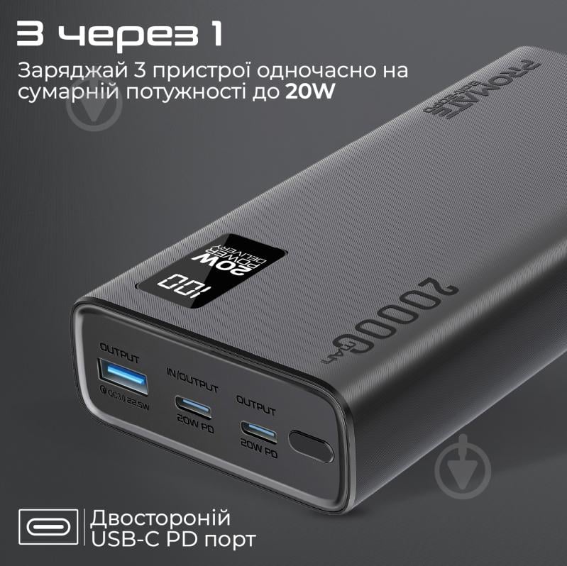 Повербанк Promate Bolt-20PD 20000 mAh black (bolt-20pd.black) - фото 3