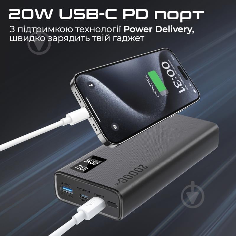 Повербанк Promate Bolt-20PD 20000 mAh black (bolt-20pd.black) - фото 4