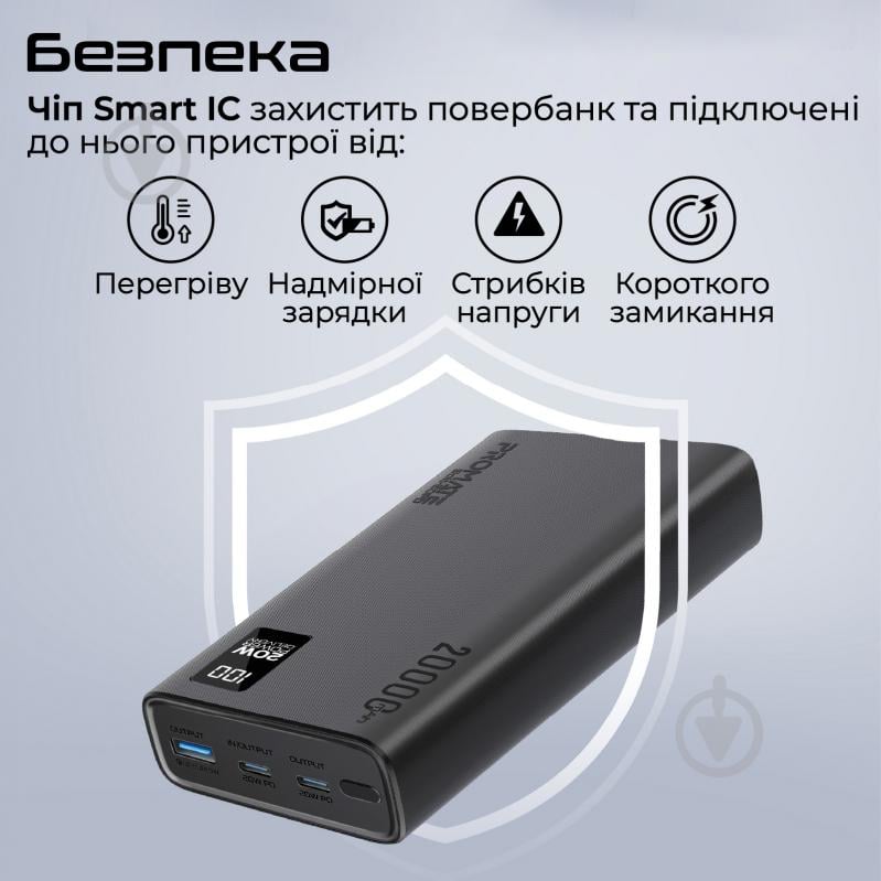 Повербанк Promate Bolt-20PD 20000 mAh black (bolt-20pd.black) - фото 6