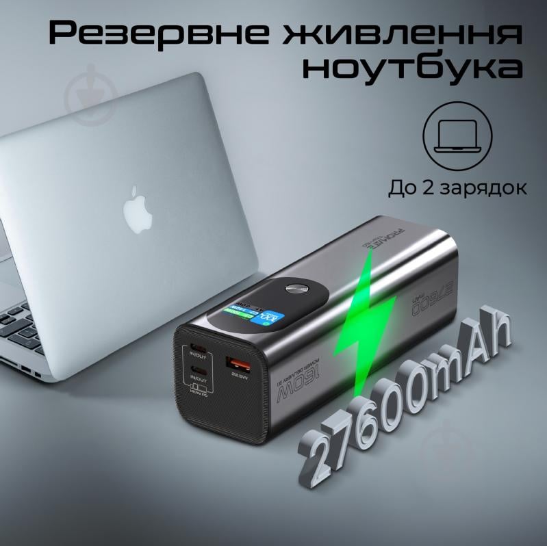 Повербанк Promate Titan-160 27600 mAh graphite (titan-160) - фото 2