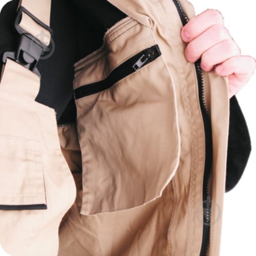 Куртка робоча YATO р. L зріст 5-6 YT-80437 чорний із бежевим - фото 3 Куртка робоча YATO р. L зріст 5-6 YT-80437 чорний із бежевим - фото 3