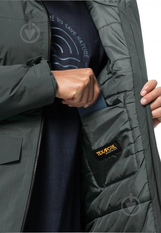 Куртка-парка чоловіча зимова Jack Wolfskin KOENIGSBAU PARKA M 1115461_4136 р.L сіро-зелена - фото 6