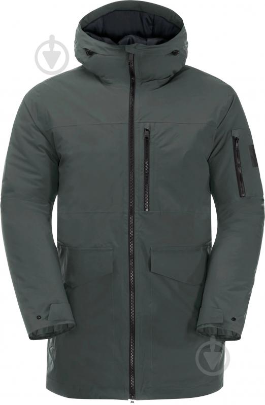 Куртка-парка чоловіча зимова Jack Wolfskin KOENIGSBAU PARKA M 1115461_4136 р.L сіро-зелена - фото 7