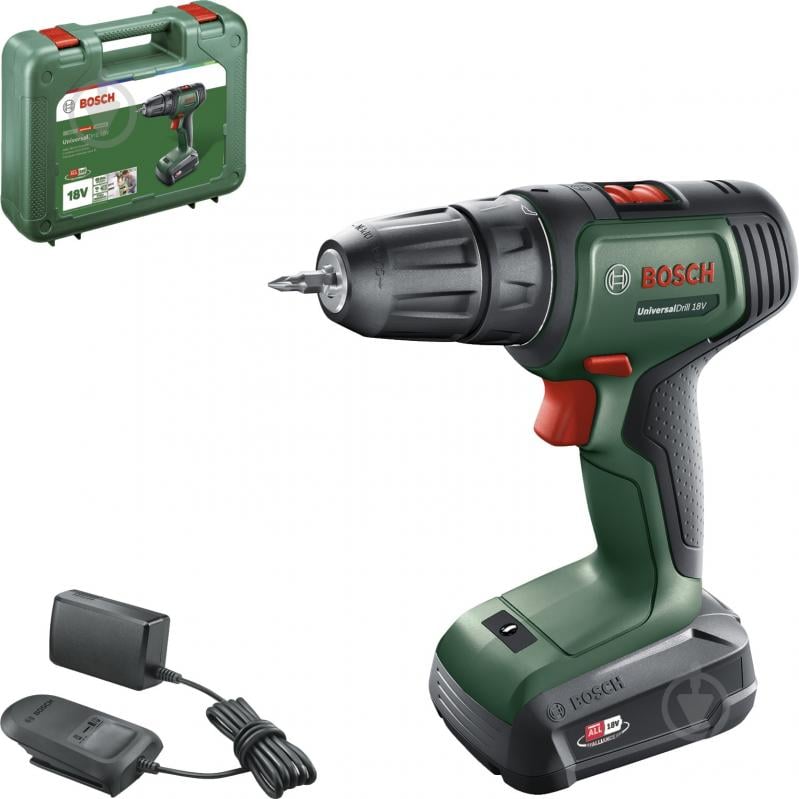 Шуруповерт акумуляторний Bosch UniversalDrill 18V (1x1,5 Ah) 06039D4001 - фото 1