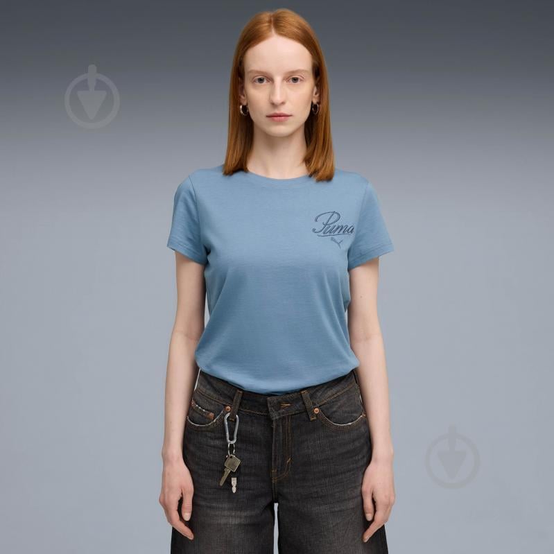 Футболка Puma ESS SCRIPT Tee 68498234 р.L синий - фото 1 Футболка Puma ESS SCRIPT Tee 68498234 р.L синий - фото 1