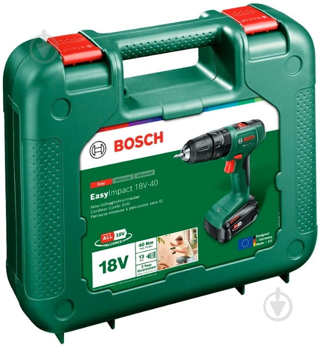 Шуруповерт ударний акумуляторний Bosch EasyImpact 18V-40 (1x 1,5Ah) 06039D8101 - фото 2