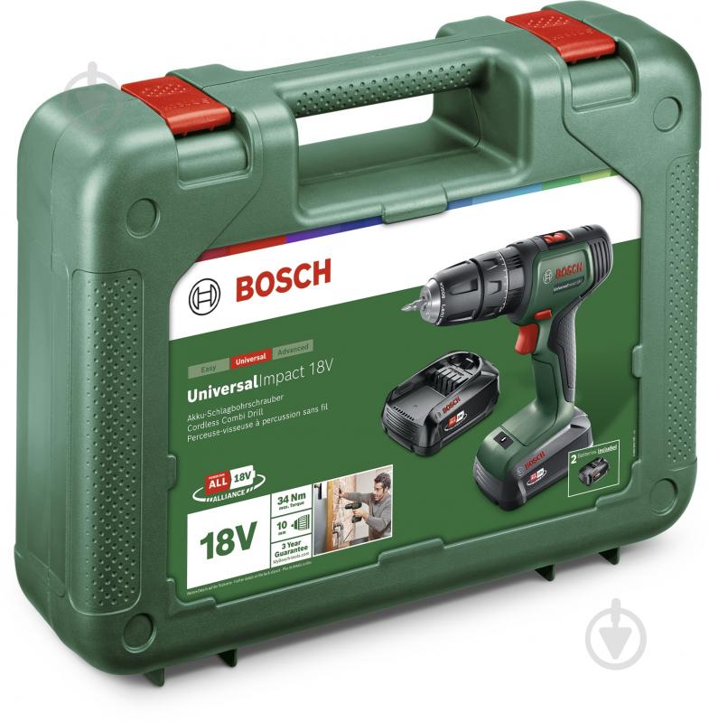 Шуруповерт ударний акумуляторний Bosch UniversalImpact 18V (2x1,5 Ah) 06039D4102 - фото 3