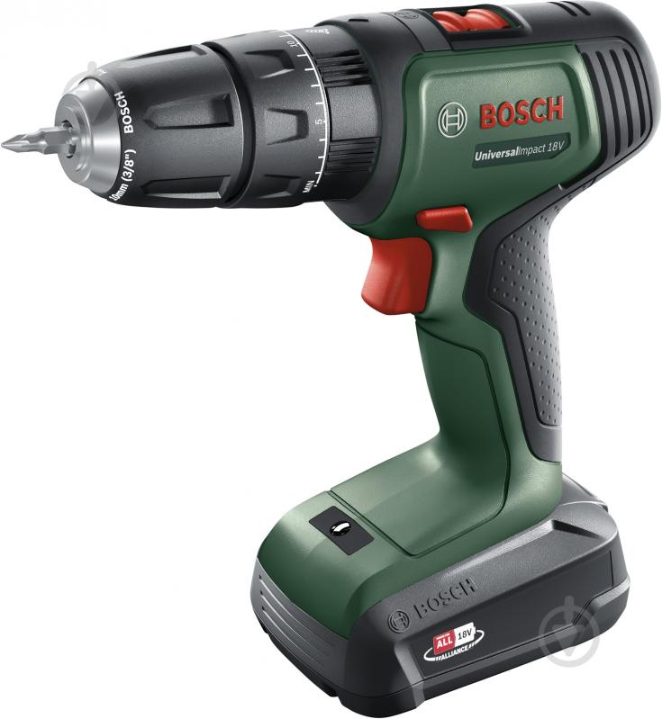 Шуруповерт ударний акумуляторний Bosch UniversalImpact 18V (2x1,5 Ah) 06039D4102 - фото 1