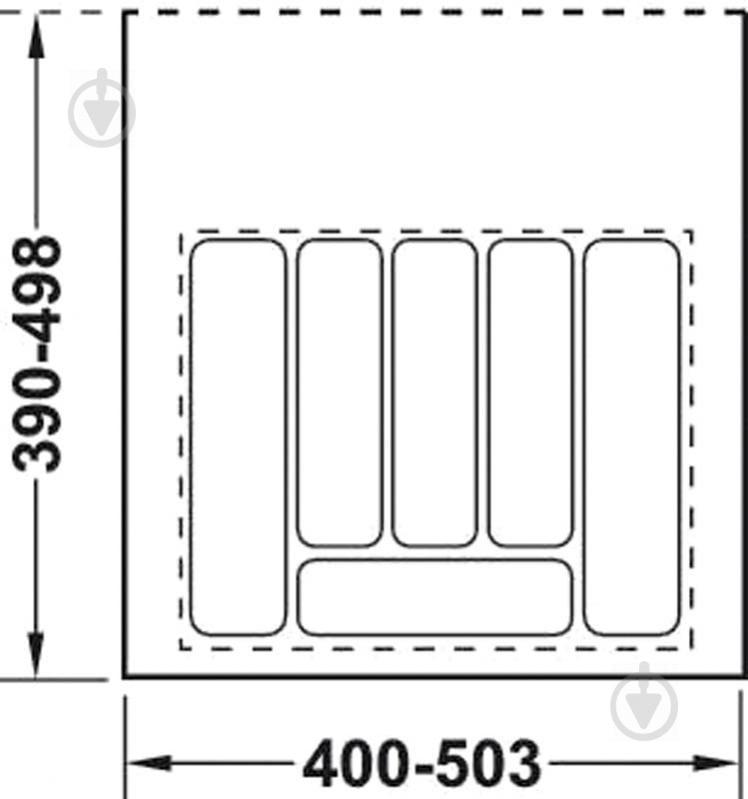 Лоток для столовых приборов 50x50 см белый 556.46.706 Hafele - фото 2