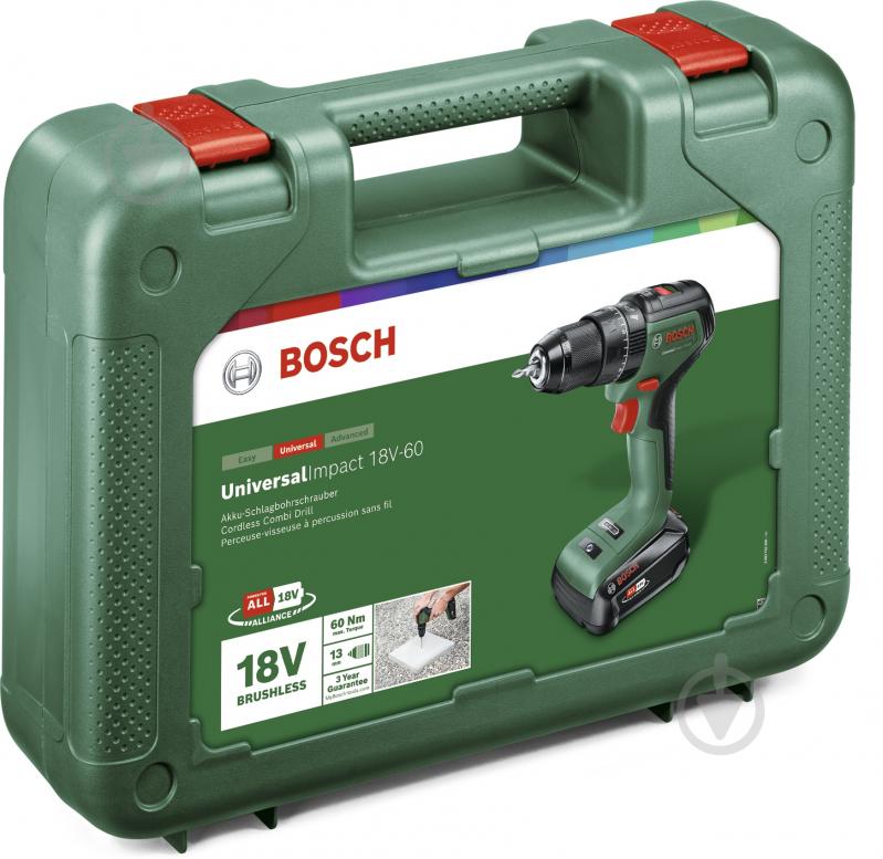 Шуруповерт ударний акумуляторний Bosch UniversalImpact 18V-60 (1x 2,0Ah) 06039D7101 - фото 2