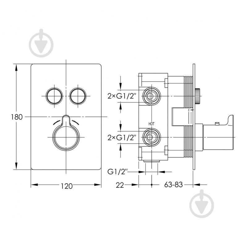 Смеситель для душа Imprese Smart Click ZMK101901239 - фото 2