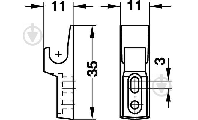 Защіпка автоматична пружинна Mini-latch 245.54.701 Hafele 1 шт. - фото 3