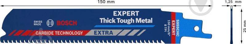 Пилка для шабельної пили Bosch S955CHC Thick Tough Metal 2608900365 - фото 2