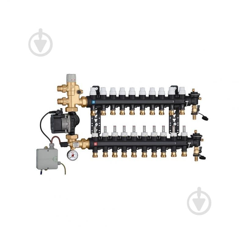 Коллектор Caleffi 1825L5 (технополимер) + смес. группа и насос UPS 25-60 3 / 4 "3 x 10 x 3/4" С - фото 1