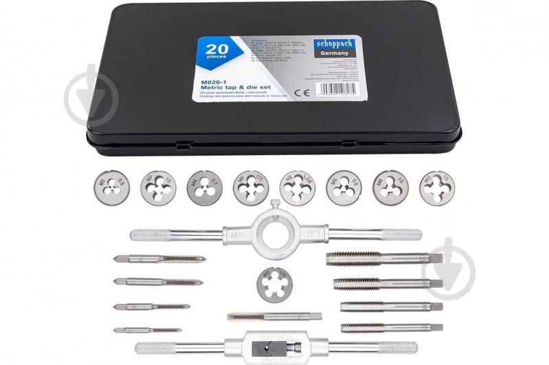 Набор метчиков и плашек метрический Scheppach 20 шт. SCH-M020-1 - фото 1 Набор метчиков и плашек метрический Scheppach 20 шт. SCH-M020-1 - фото 1
