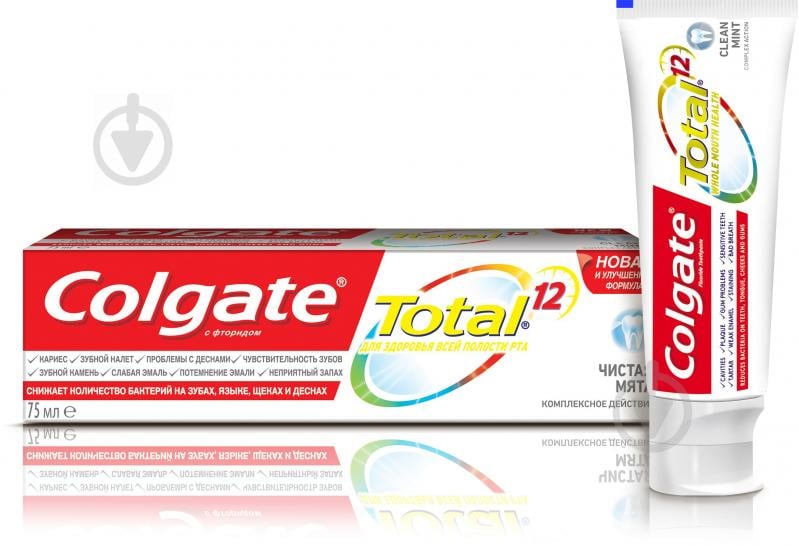 Зубна паста Colgate Total 12 Чиста М'ята комплексна антибактеріальна 75 мл - фото 2