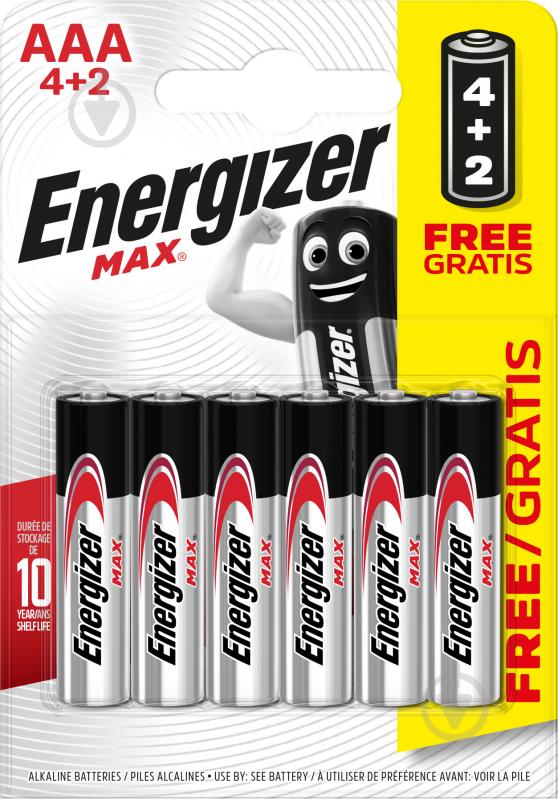 Батарейка Energizer MAX AAA (мизинчиковые) 4 шт. (E301534003) - фото 1