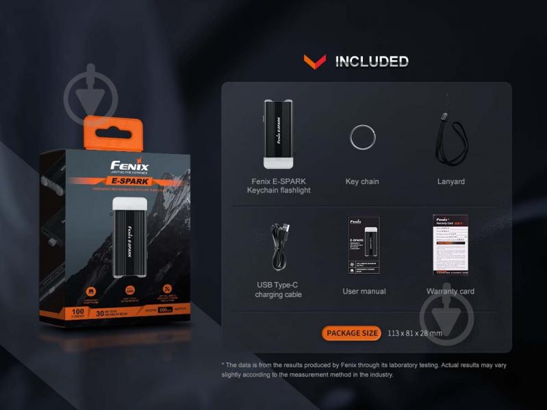 Фонарик Fenix брелок ручний E-SPARK, 100лм - фото 8