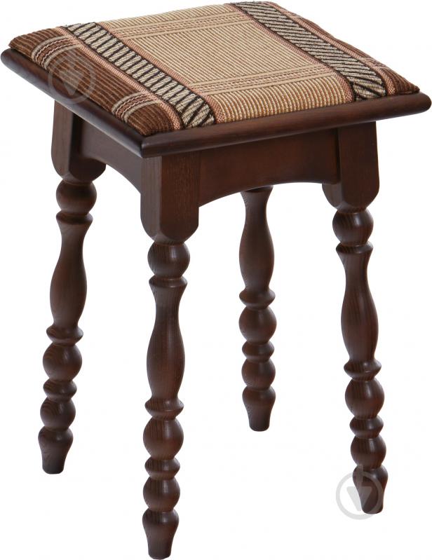 Табурет твердый разноцветный бежевый / орех темный - фото 1 Табурет твердый разноцветный бежевый / орех темный - фото 1