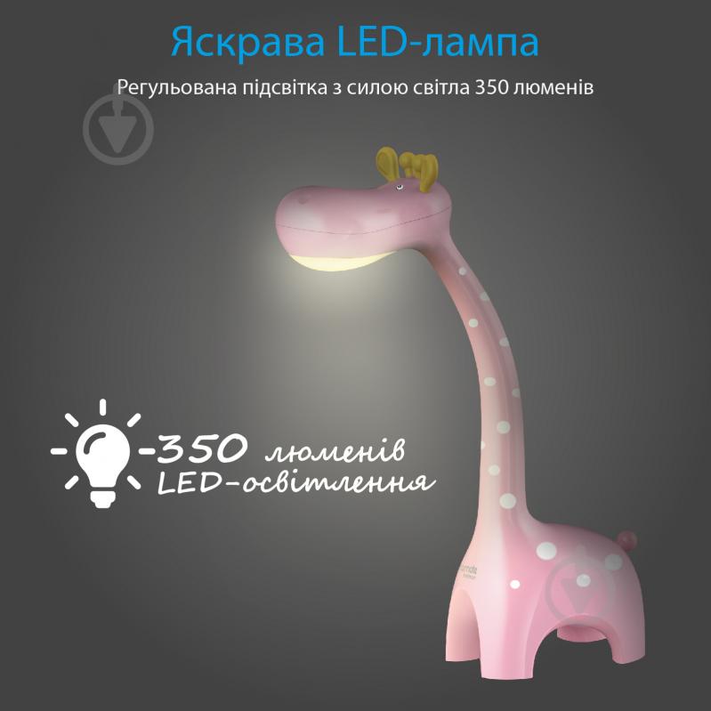 Настільна лампа Promate Melman LED із нічником 2x6 Вт рожевий melman.pink - фото 4