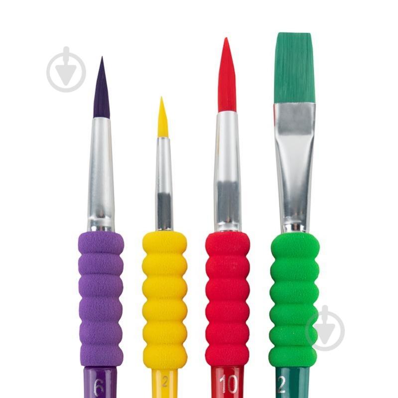 Набір пензлів з грипом синтетика 334-1 Creative 4 шт. KITE - фото 3 Набір пензлів з грипом синтетика 334-1 Creative 4 шт. KITE - фото 3