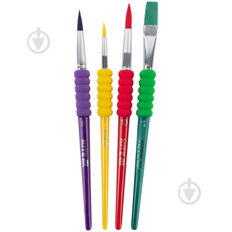 Набір пензлів з грипом синтетика 334-1 Creative 4 шт. KITE - фото 2 Набір пензлів з грипом синтетика 334-1 Creative 4 шт. KITE - фото 2