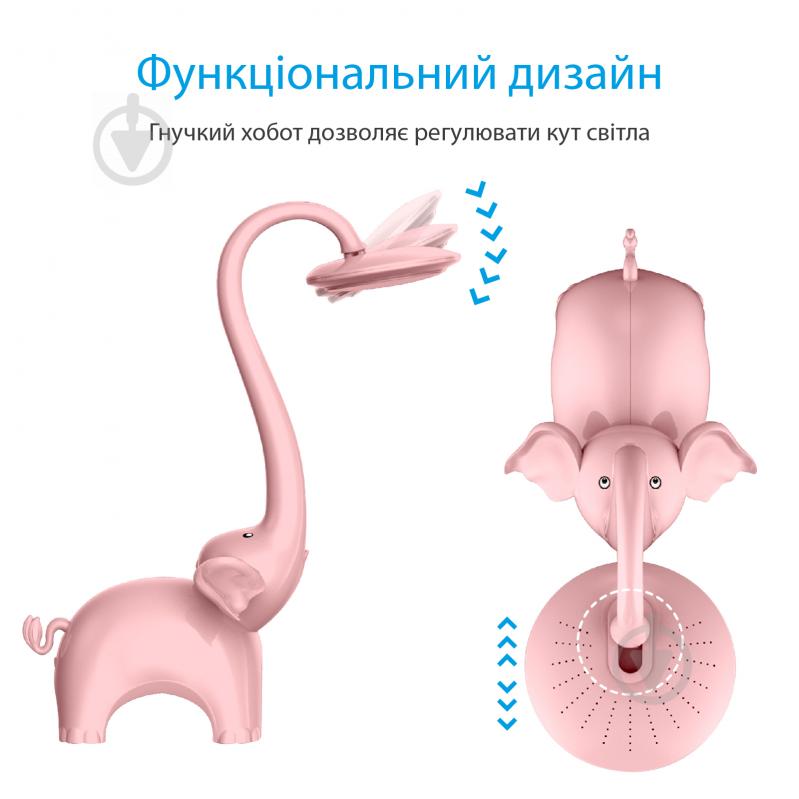 Настольная лампа Promate Snorky LED с ночником 2x6 Вт розовый snorky.pink - фото 2