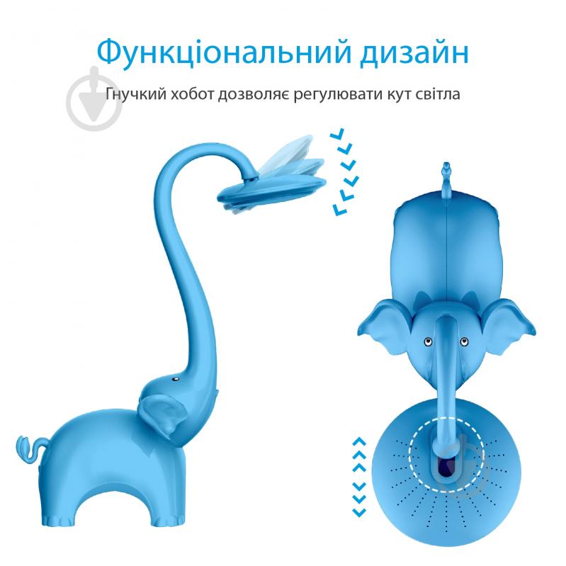 Настільна лампа Promate Snorky LED із нічником 2x6 Вт синій snorky.blue - фото 2