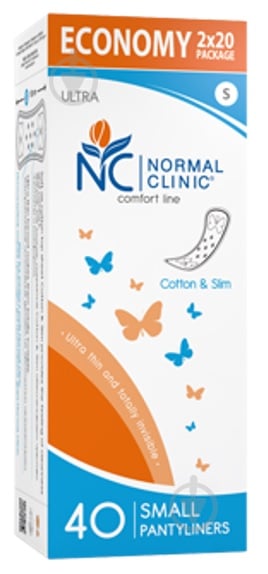 Прокладки щоденні Normal Clinic Ultra Comfort Cotton&Slim mini 40 шт. - фото 1