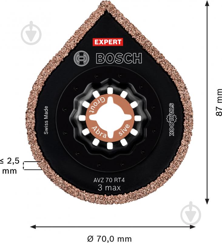 Насадка Bosch Expert 3 max AVZ70RT4 70 мм 2608900041 - фото 2