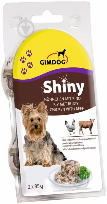 Корм для усіх порід Gimpet ShinyDog курка з яловичиною 2х85 г 175 г - фото 1