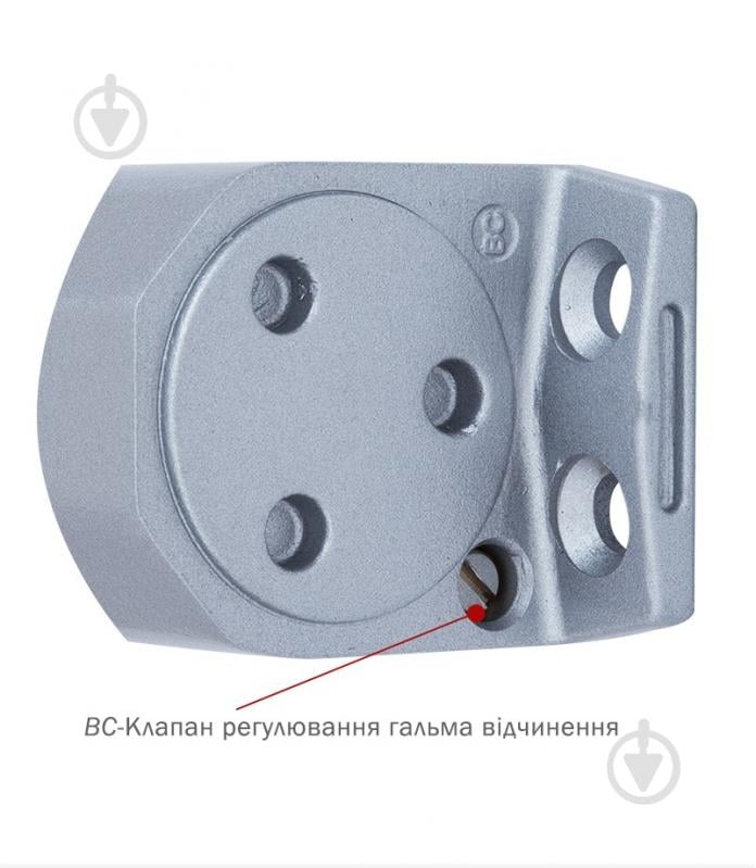 Доводчик дверной RYOBI DS-2055P BC PRL_HO параллельная тяга с фиксацией серый 80 кг - фото 4