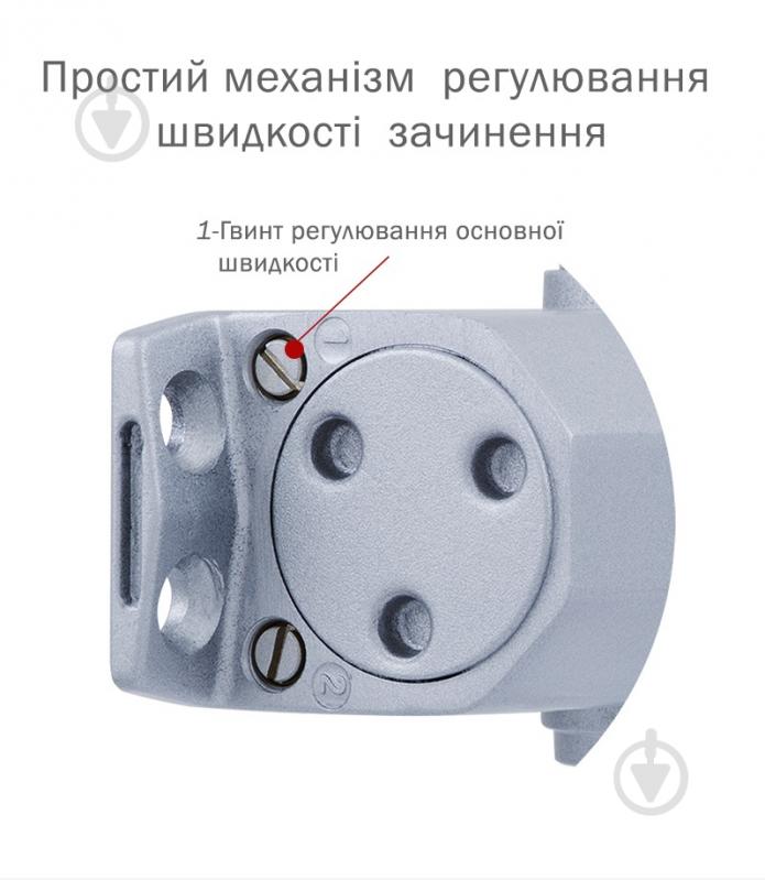 Доводчик дверной RYOBI DS-2055P BC PRL_HO параллельная тяга с фиксацией серый 80 кг - фото 3