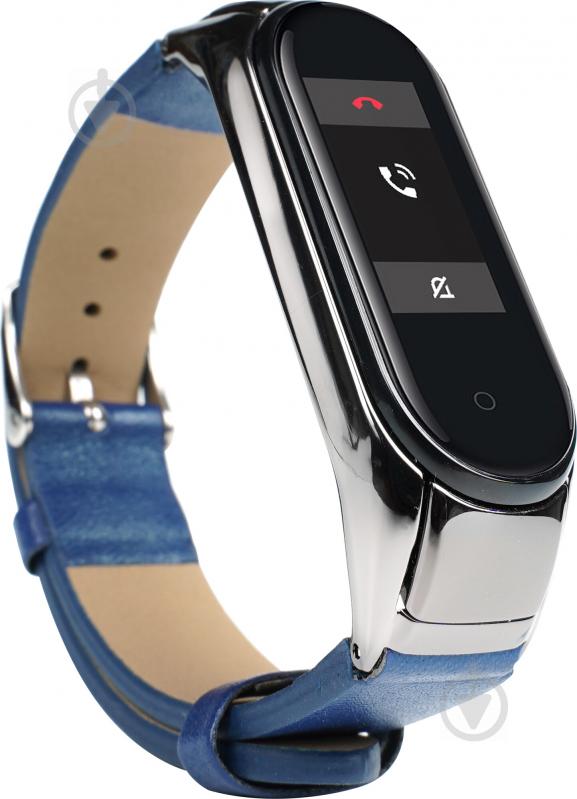 Змінний ремінець Xiaomi Smart Band для Mi Band 3/4 MShell PU blue 523250 - фото 1