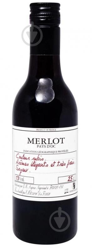 Вино Aujoux Merlot Pays D'OC 0,25 л - фото 1