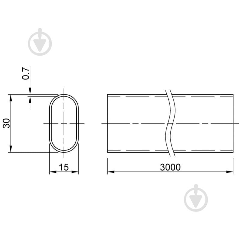 Труба овальная Homax 30x15x3000 мм (TUBE-OVAL-3000 BL) матовый черный - фото 3