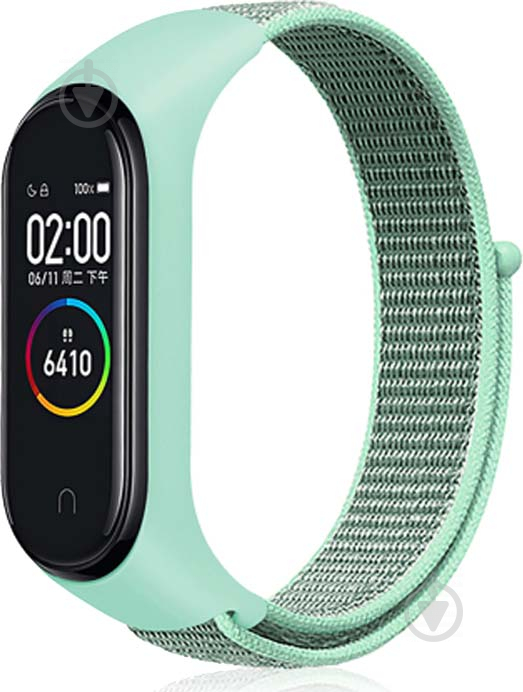 Змінний ремінець Xiaomi Smart Band для Mi Band 4/3 Nylon м'ятний 589085 - фото 1