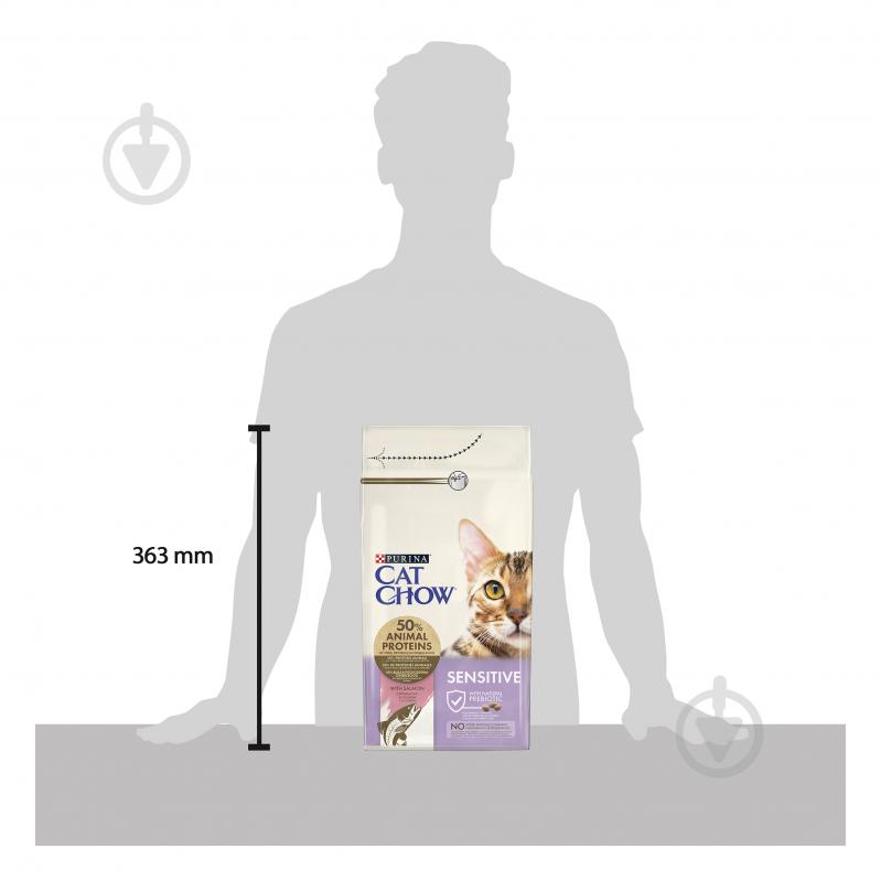 Корм сухий для дорослих кішок із чутливою шкірою та травленням Cat Chow Sensitive з лососем 1,5 кг - фото 9