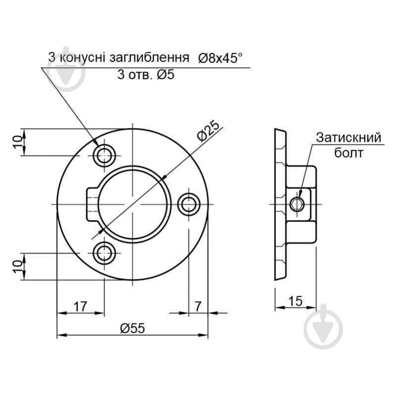 Фланец для трубы Homax d25 мм R-11M BL черный матовый - фото 5