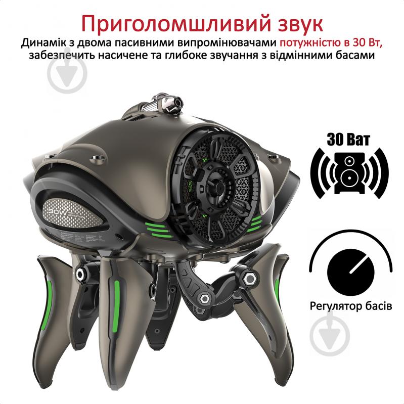 Портативна колонка Promate Invader 2.0 grey (invader.grey) - фото 3