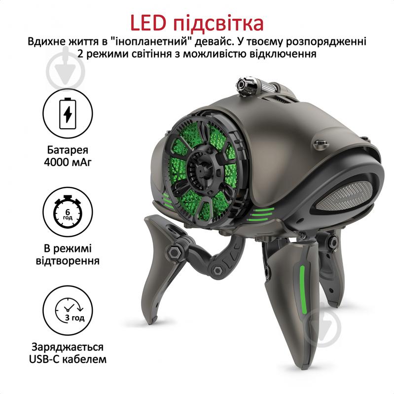 Портативна колонка Promate Invader 2.0 grey (invader.grey) - фото 4