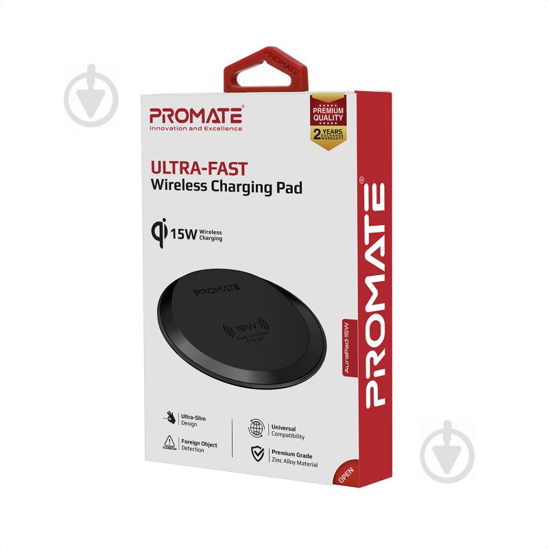 Беспроводное зарядное устройство Promate AuraPad-15W Black - фото 4