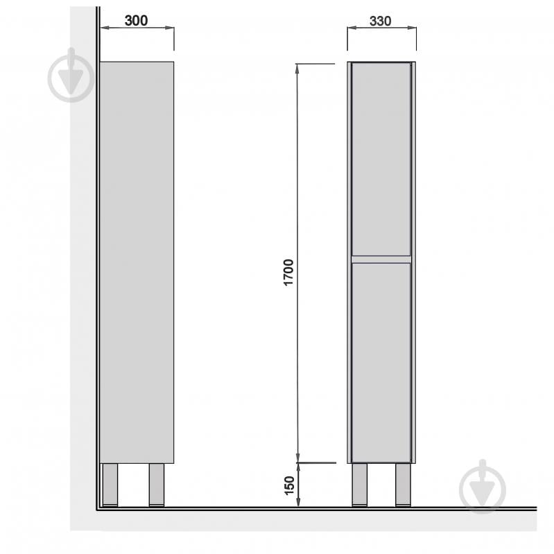 Пенал Мойдодыр Olive П-33-U графит матовый с дуб крафт - фото 8