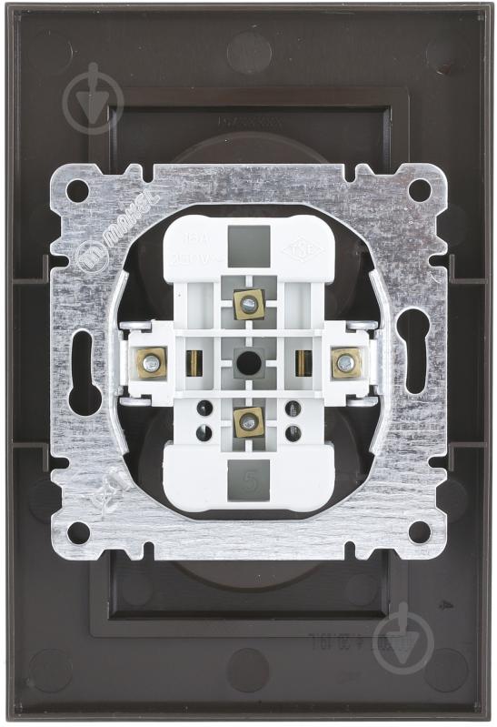 Розетка подвійна без заземлення Makel Karea без шторок без кришки коричневий - фото 3