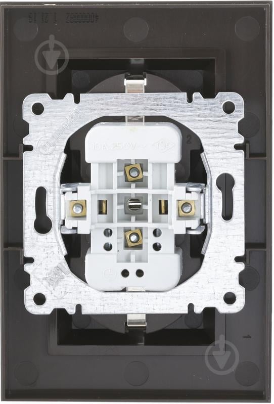 Розетка подвійна із заземленням Makel Karea без шторок без кришки коричневий - фото 3