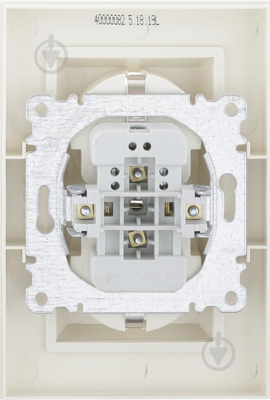 Розетка подвійна із заземленням Makel Karea без шторок без кришки слонова кістка - фото 3